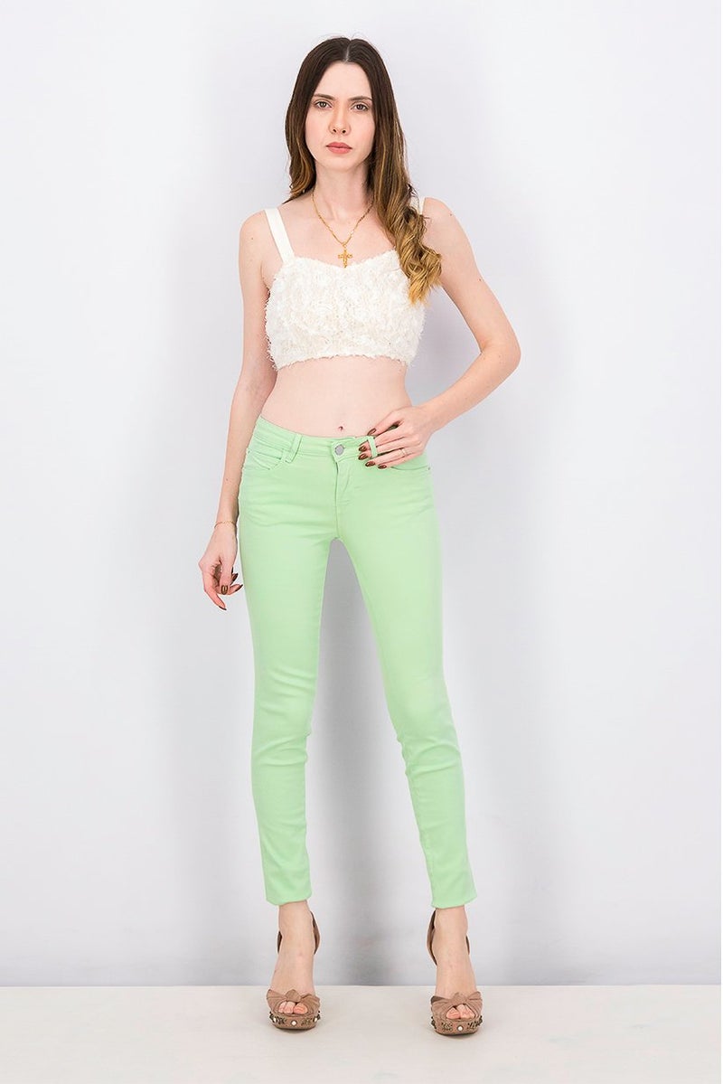 GUESS Women Belt Loops Curve Skinny Jeans, Green - Image 4